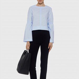 Derek Lam 10 Crosby Light Blue Cropped Blouse size 0 Long Sleeve